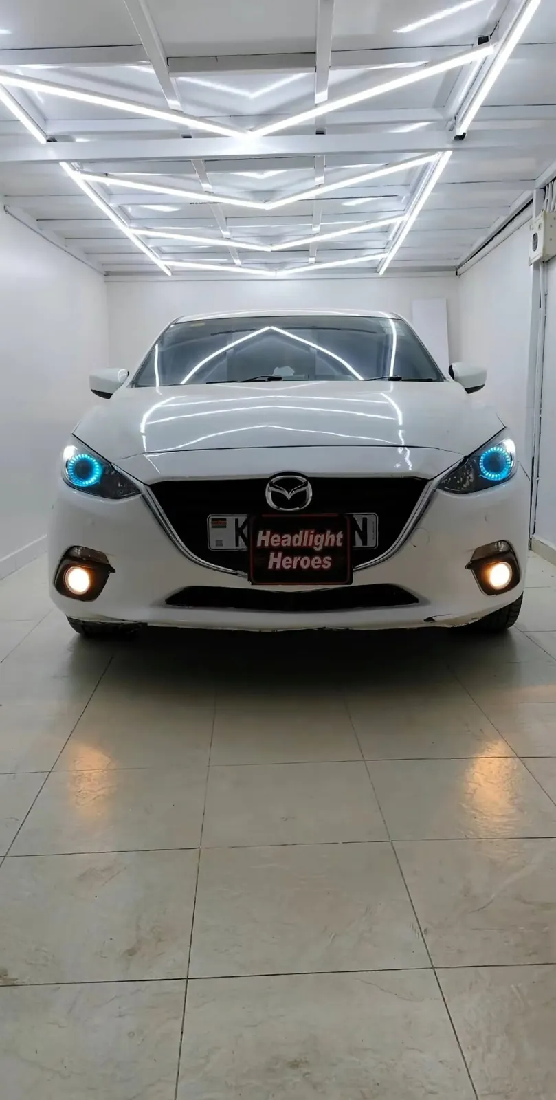 Mazda with cyan angel rings