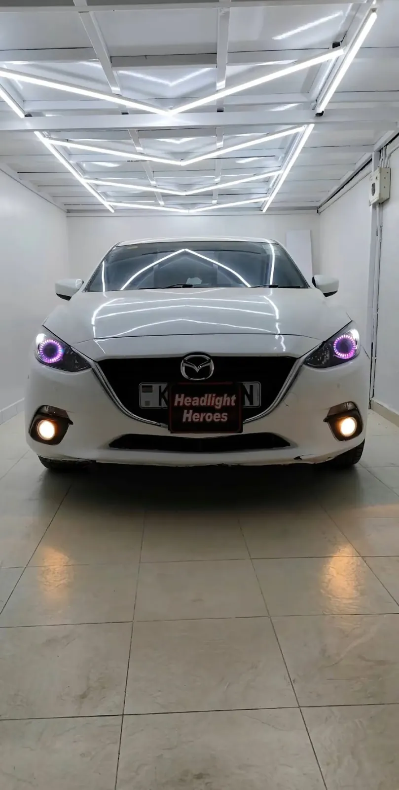 Mazda with violet angel rings